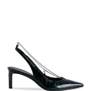 Zadig & Voltaire Women's First Night Pointed Toe Slingback High Heel Pumps Green